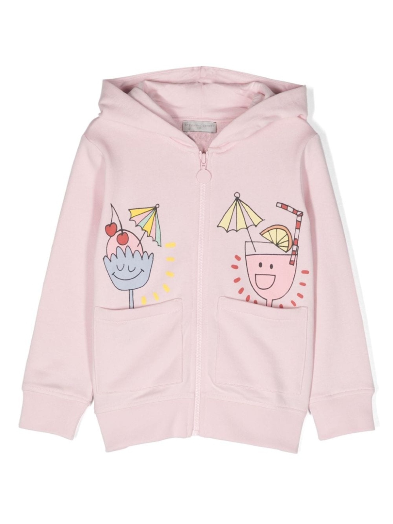 

Stella McCartney Kids худи на молнии с графичным принтом, розовый