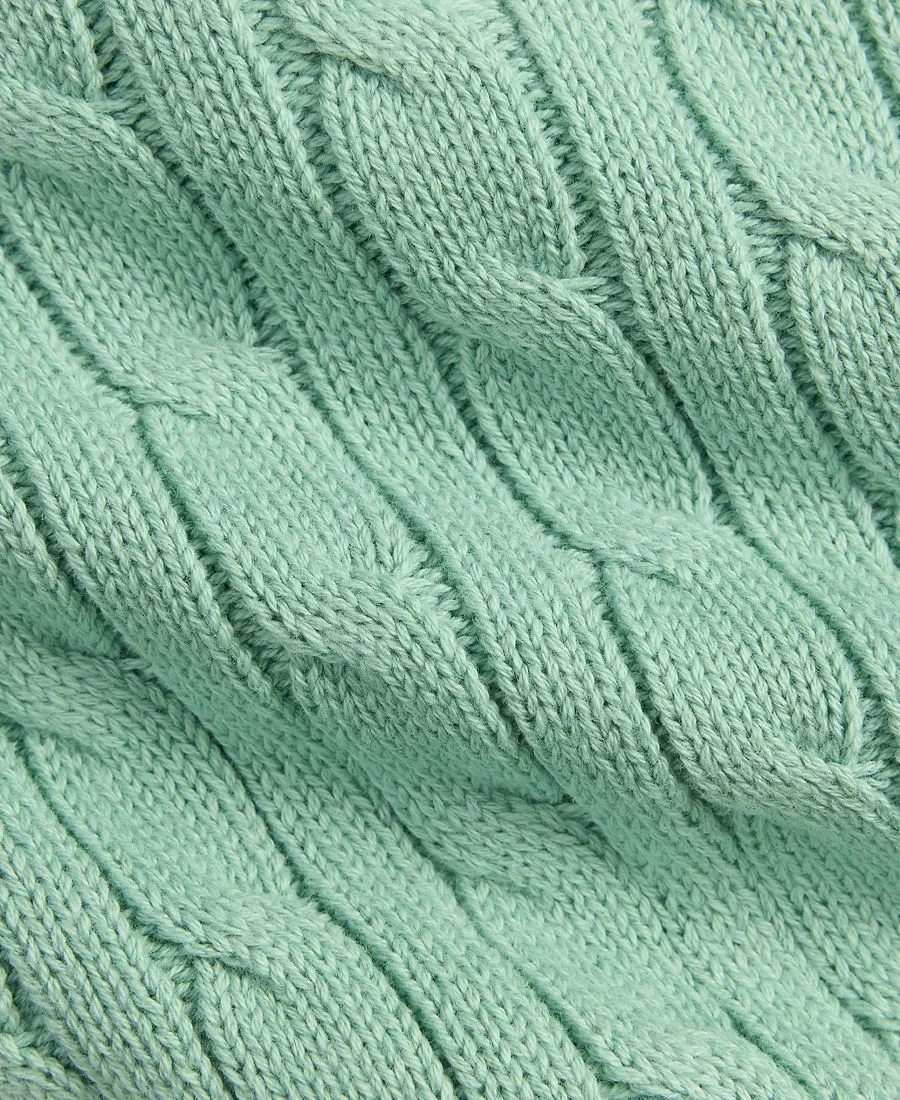 Детский свитер для мальчиков с круглым вырезом и косами Polo Ralph Lauren, Celadon — фото 2