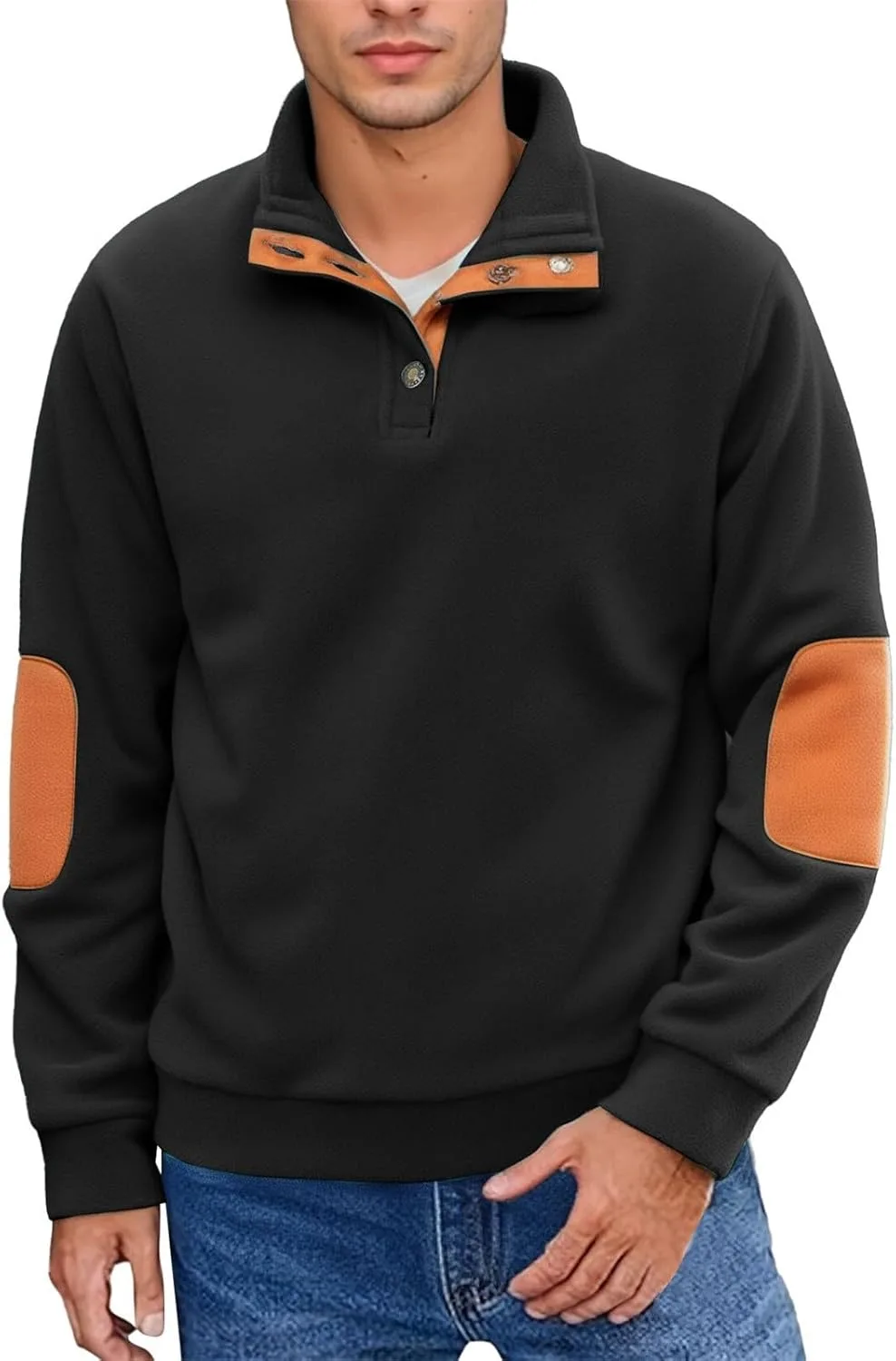 

CRNTCEM мужской свитшот с 1/4 молнией и воротником хенли