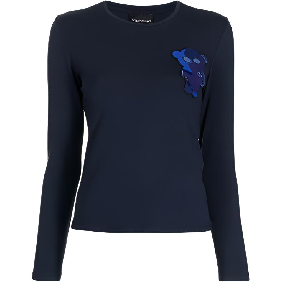 

EMPORIO ARMANI Футболка женская синяя, Синий, EMPORIO ARMANI Футболка женская синяя