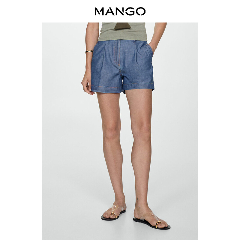 

Женские шорты Mango короткие джинсовые, синий