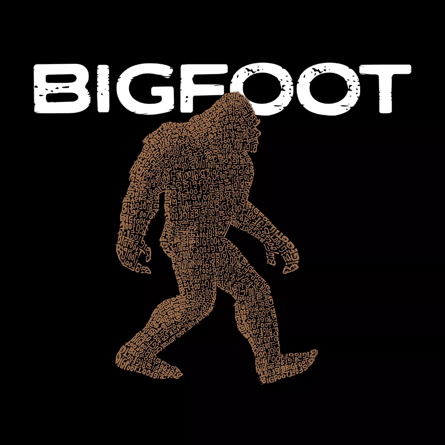 

Bigfoot — мужская футболка премиум-класса с текстом Word Art LA Pop Art, черный