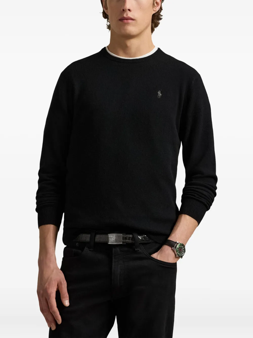 Свитер с круглым вырезом POLO RALPH LAUREN, черный — фото 3