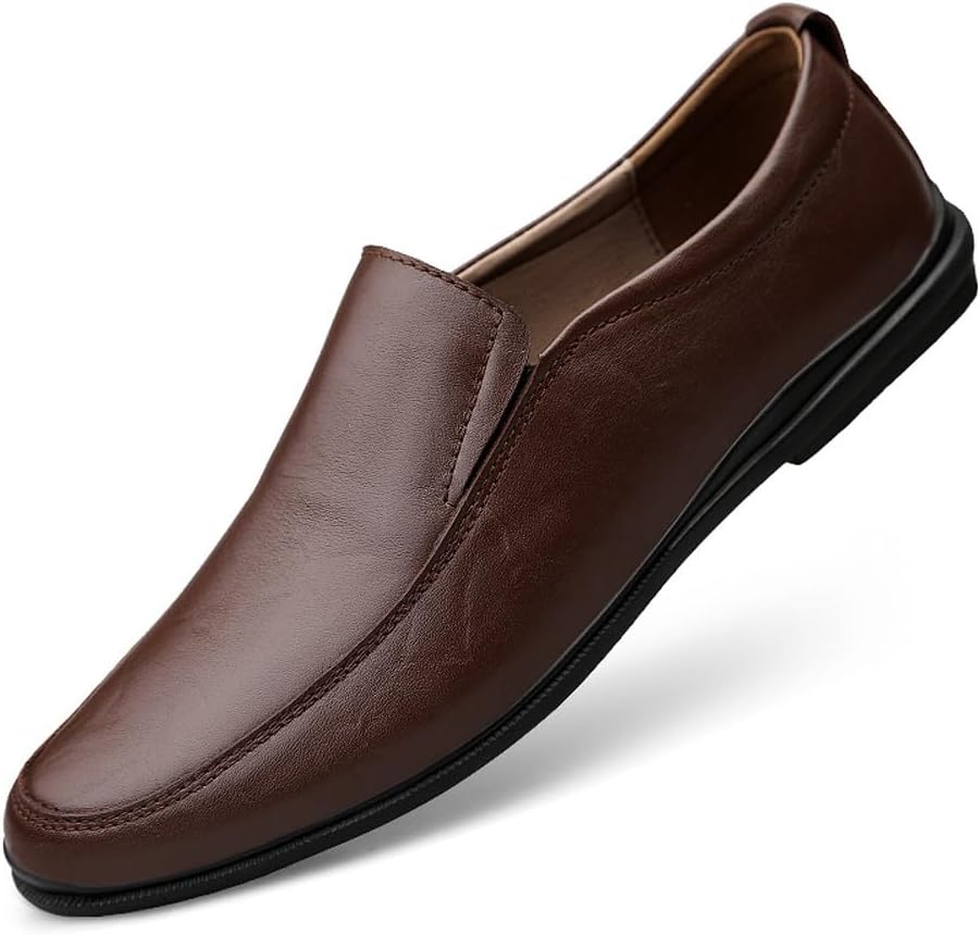 

Мужские повседневные лоферы YYSPR из натуральной кожи без шнурков, мягкие туфли и прогулок, темно-коричневый