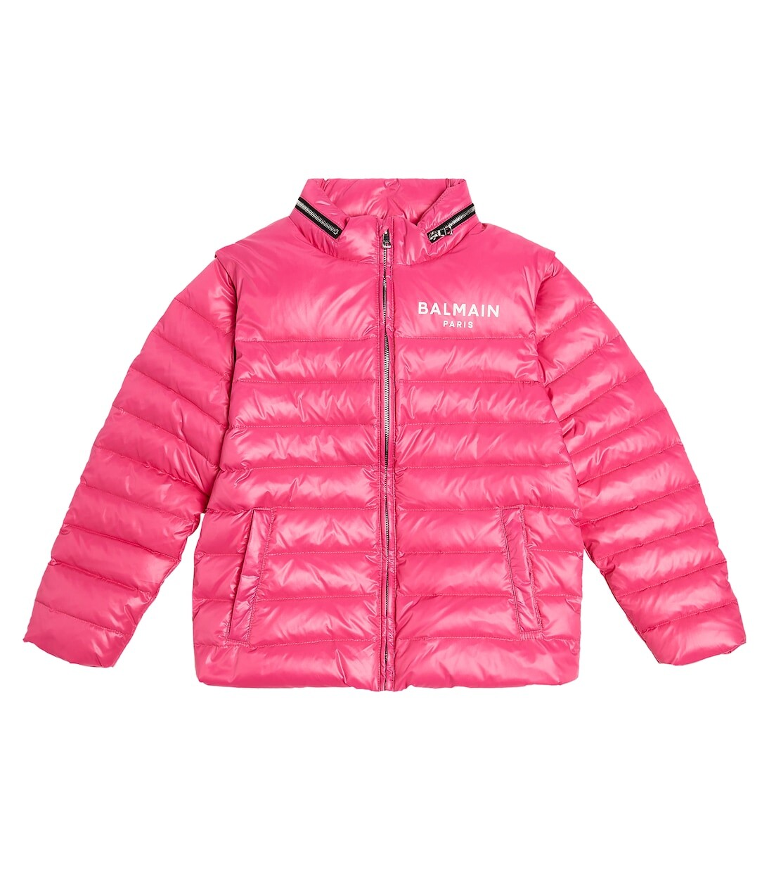 

Пуховик с логотипом Balmain Kids, розовый
