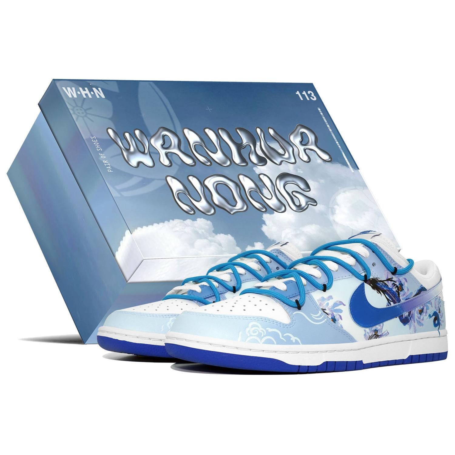 

Кроссовки Nike Dunk Skateboard Shoes Men Low-Top White, Синий, Кроссовки Nike Dunk Skateboard Shoes Men Low-Top White