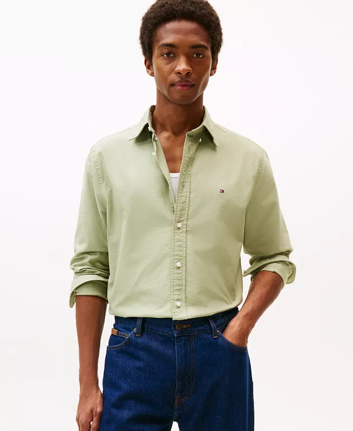 

Мужская классическая рубашка Heritage Oxford Tommy Hilfiger, зеленый