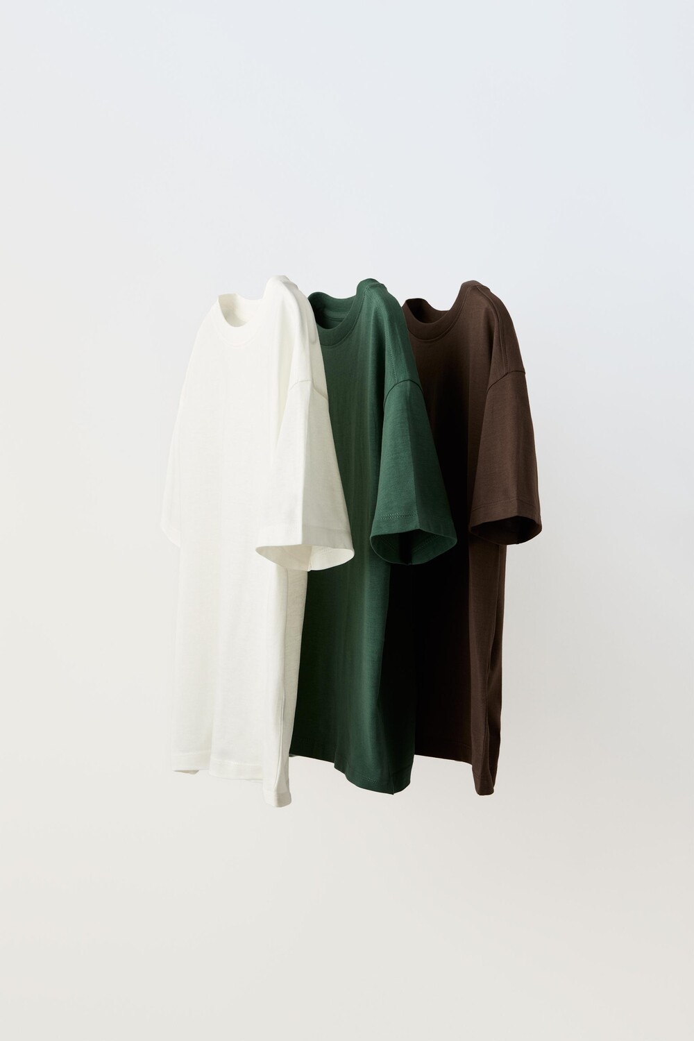 

Упаковка из 3 однотонных футболок ZARA, хаки
