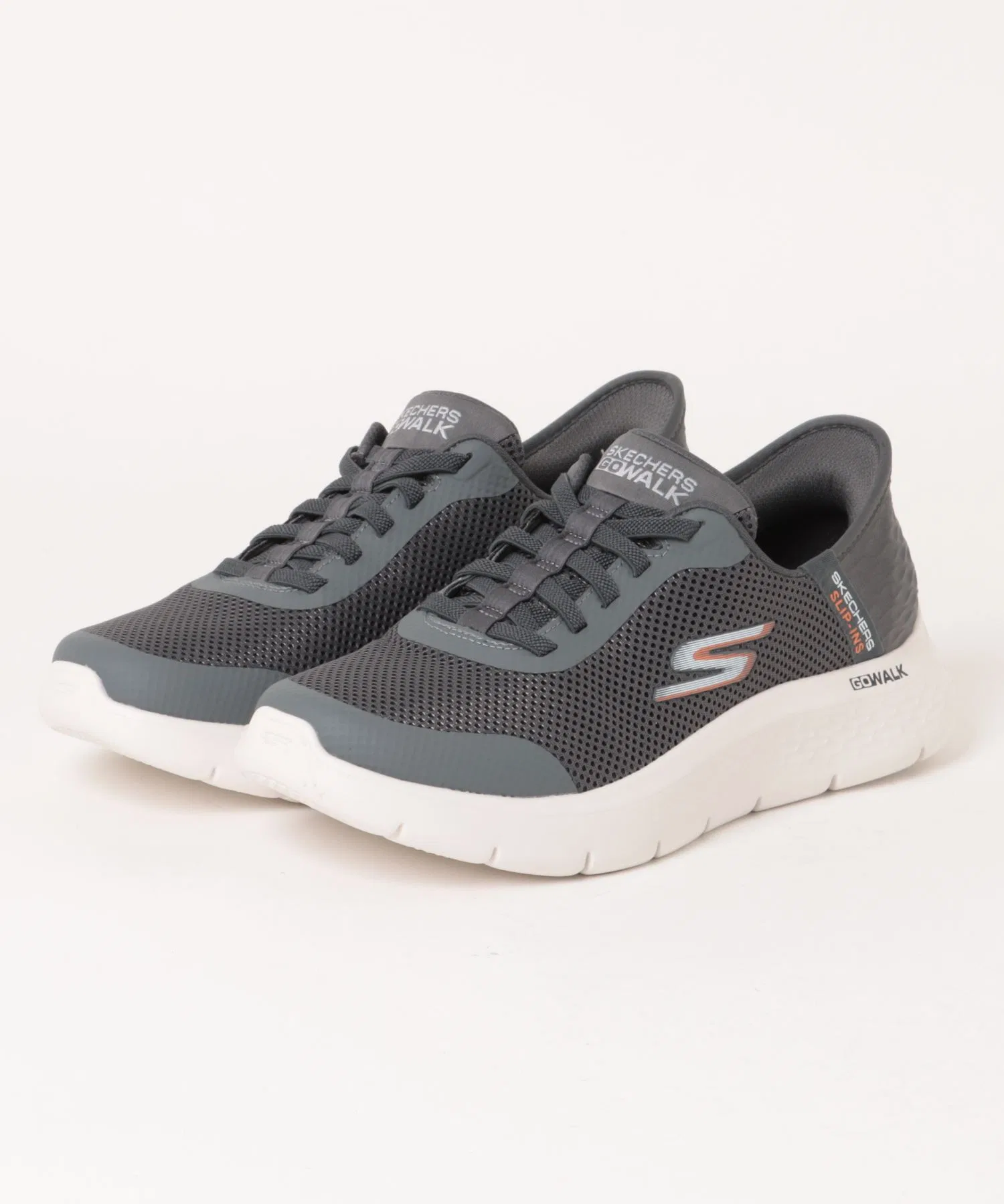 Мужские серые слипоны SKECHERS GO WALK FLEX - HANDS UP