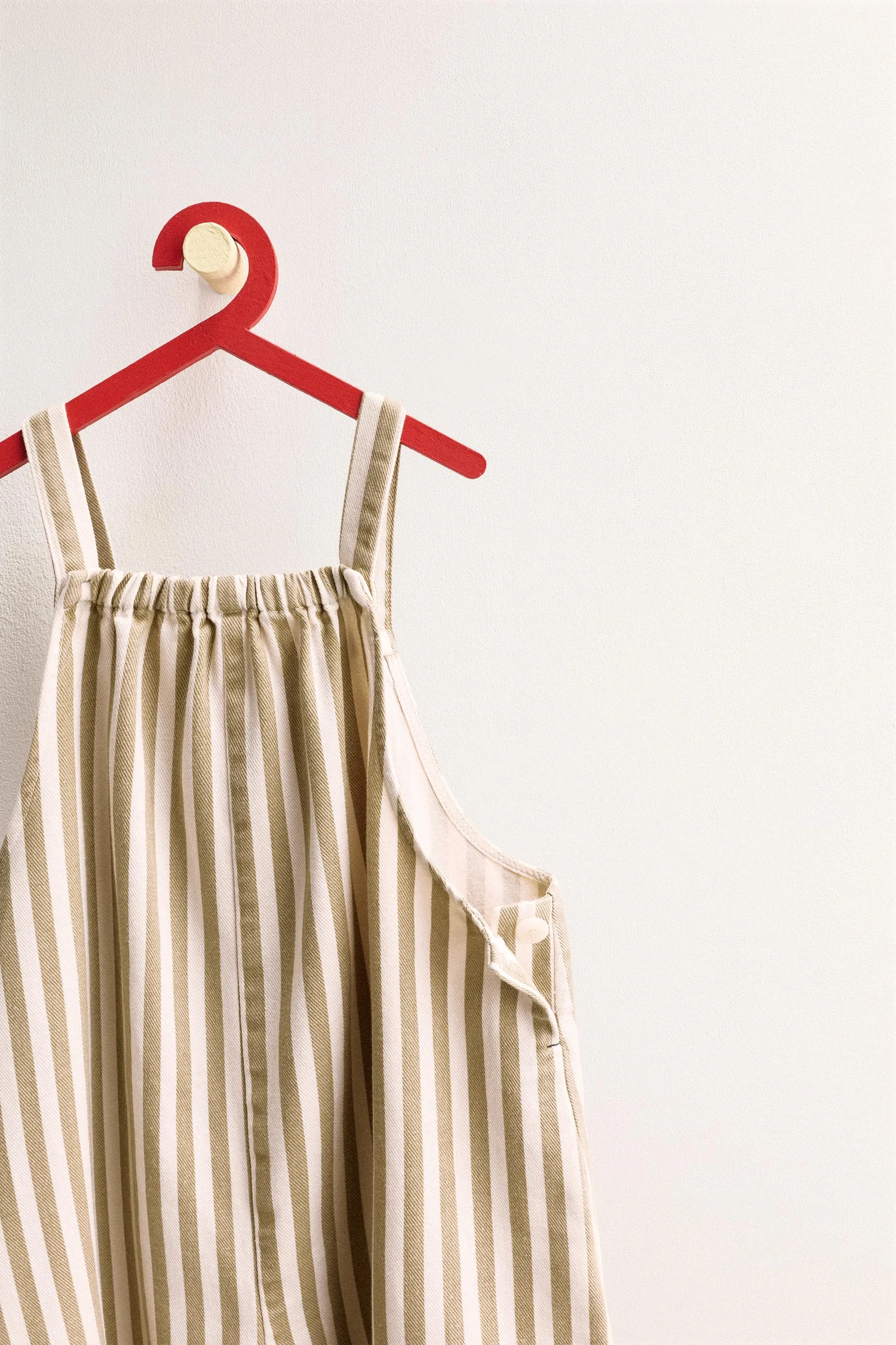 Zara timeless - длинные полосатые комбинезоны, коричневый — фото 3