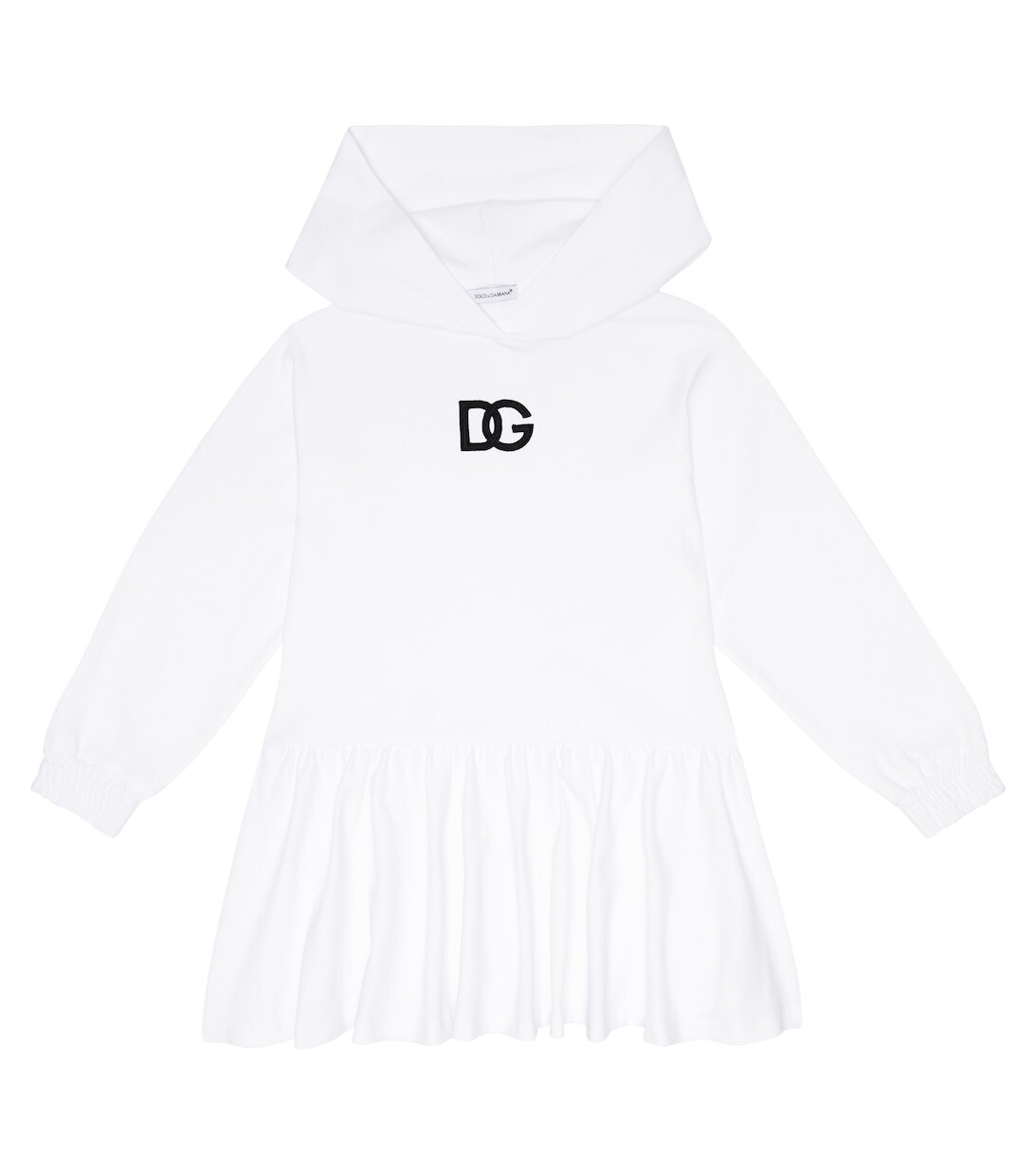 

Платье с капюшоном из смесового хлопка DG Dolce&Gabbana, белый