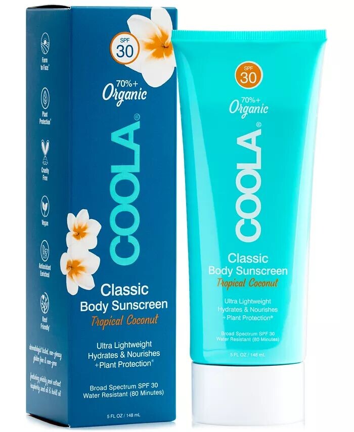 

Классический солнцезащитный крем для тела с тропическим кокосом SPF 30, 5 унций Coola