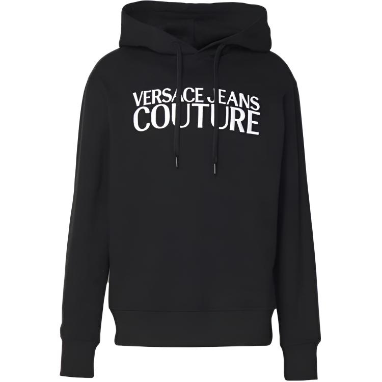 

Хлопковая толстовка с вышитым логотипом VERSACE JEANS COUTURE, черный