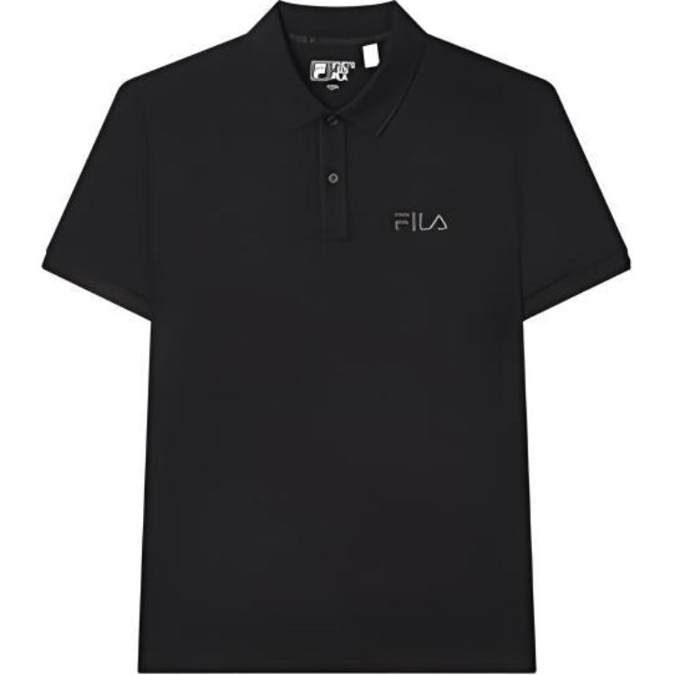 

Футболка поло унисекс угольно-черная FILA