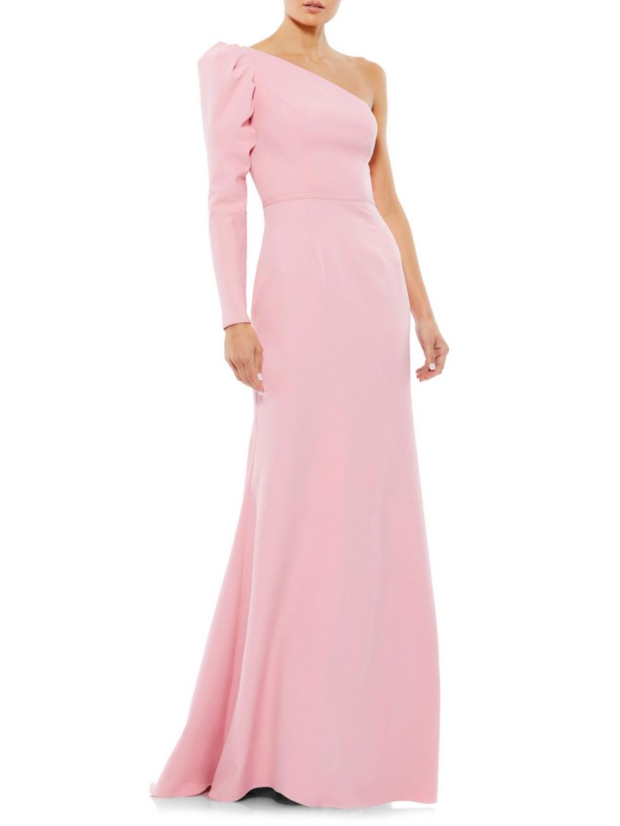 

Однотонное платье на одно плечо Mac Duggal, розовый