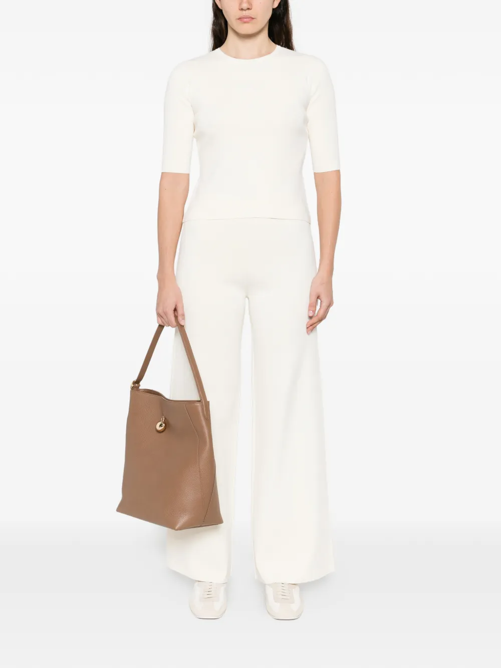 Футболка с вышивкой Max Mara, бежевый — фото 2