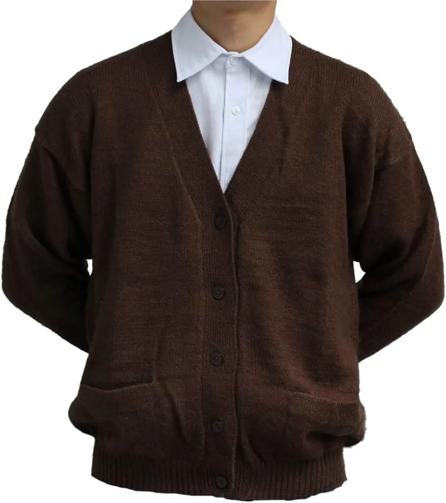 

Кардиган из альпаки с v-образным вырезом, пуговицами и карманами, brown CELITAS DESIGN