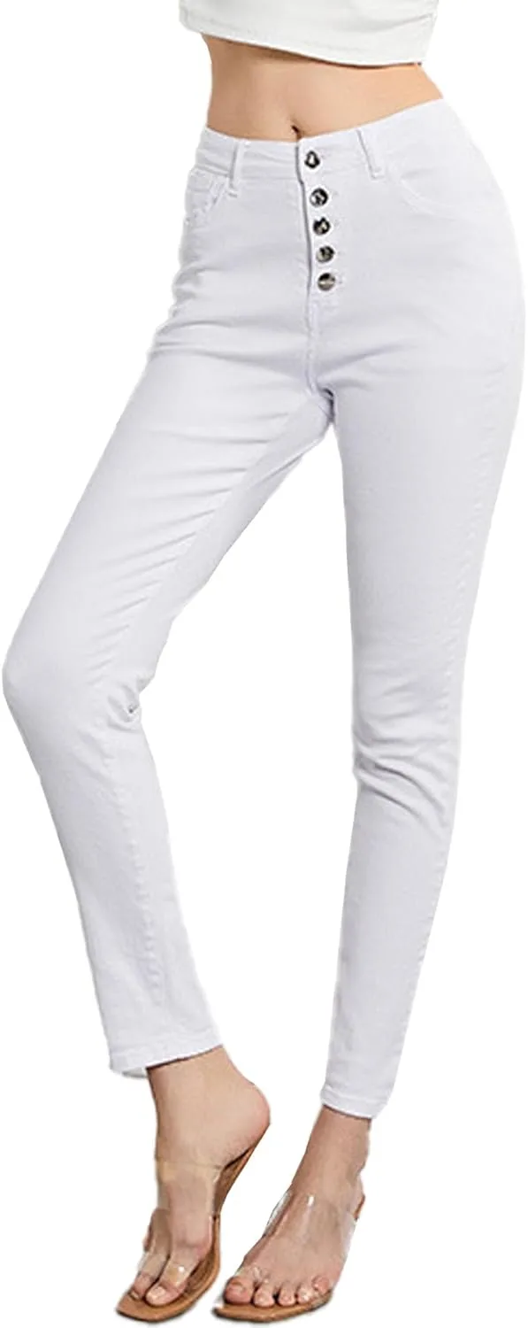 

ECDAHICC Женские классические джинсы с высокой посадкой и зауженным силуэтом