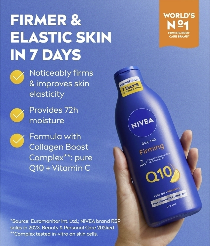 Укрепляющее молочко для тела с Q10 и сухой кожей Nivea, 400 мл — фото 2