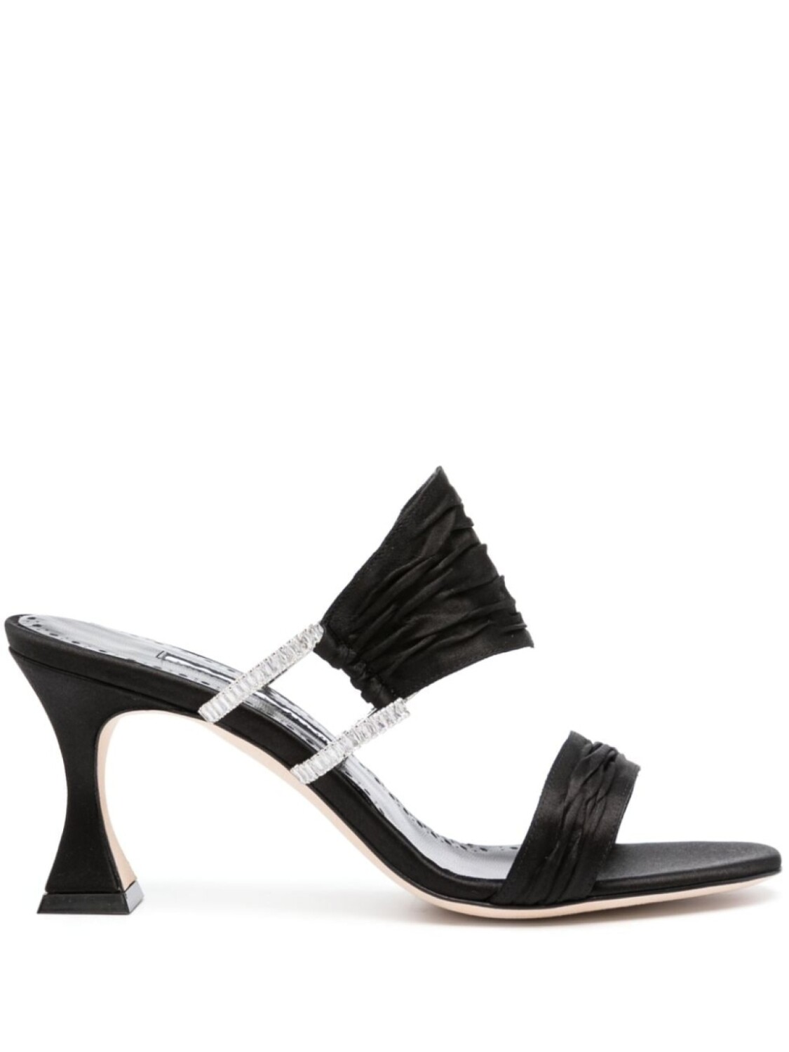 Manolo Blahnik атласные мюли Chinap 70, черный