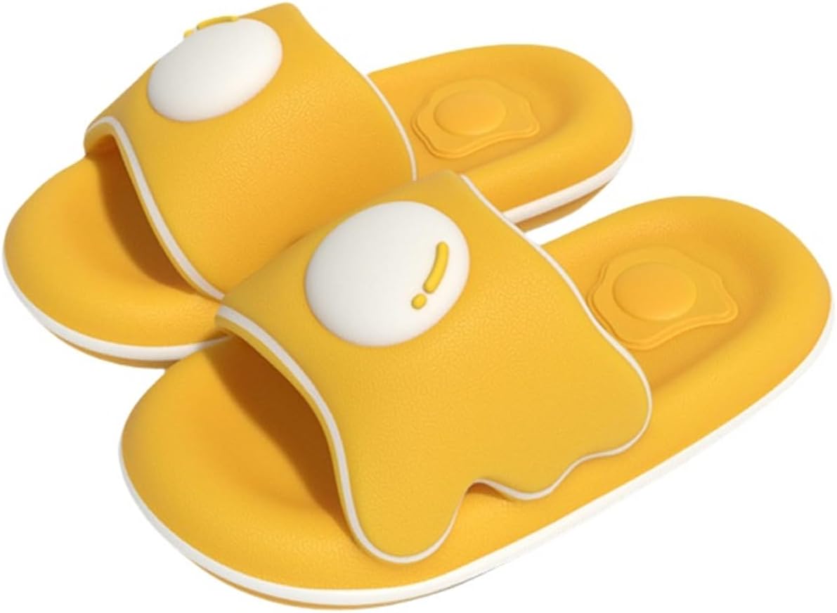 

Тапочки «Жареное яйцо», оригинальные тапочки с яйцом для мужчин и женщин, летние домашние, для ванной и пляжа, с толстой подошвой, нескользящие, быстро сохнущие Generic, белый