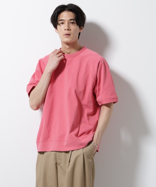 

Футболка с рукавами реглан из плотного хлопка NANO universe, розовый