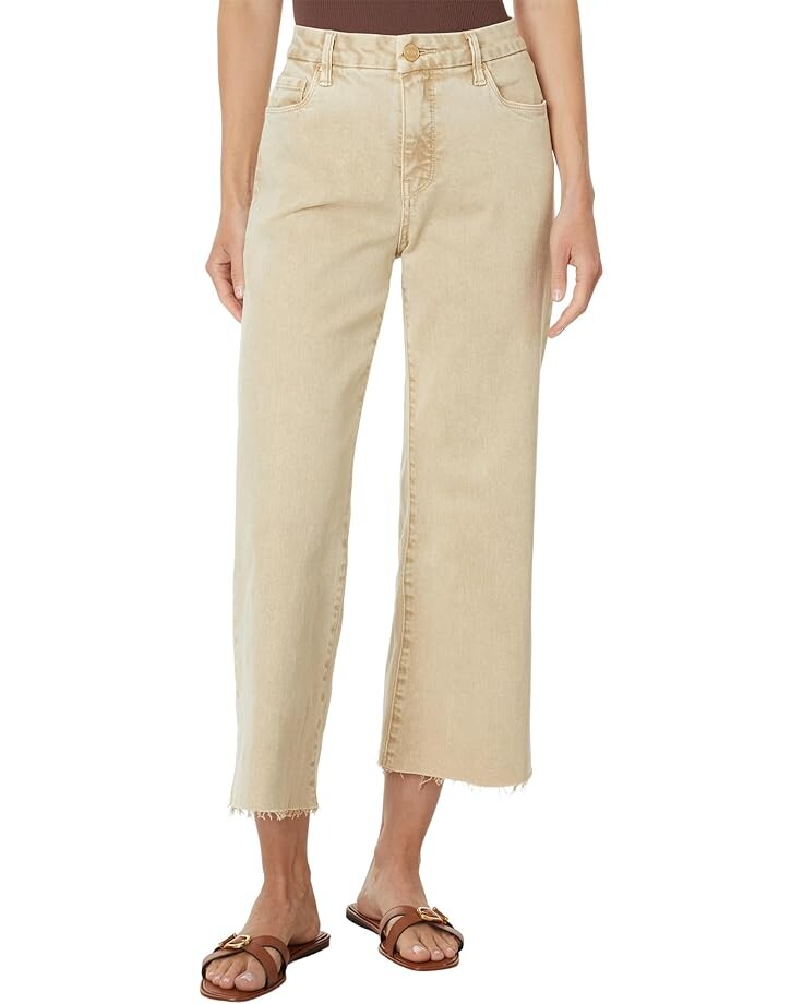 

Джинсы KUT from the Kloth Meg High Rise Fab Ab Wide Leg Raw Hem, цвет Biscuit 1
