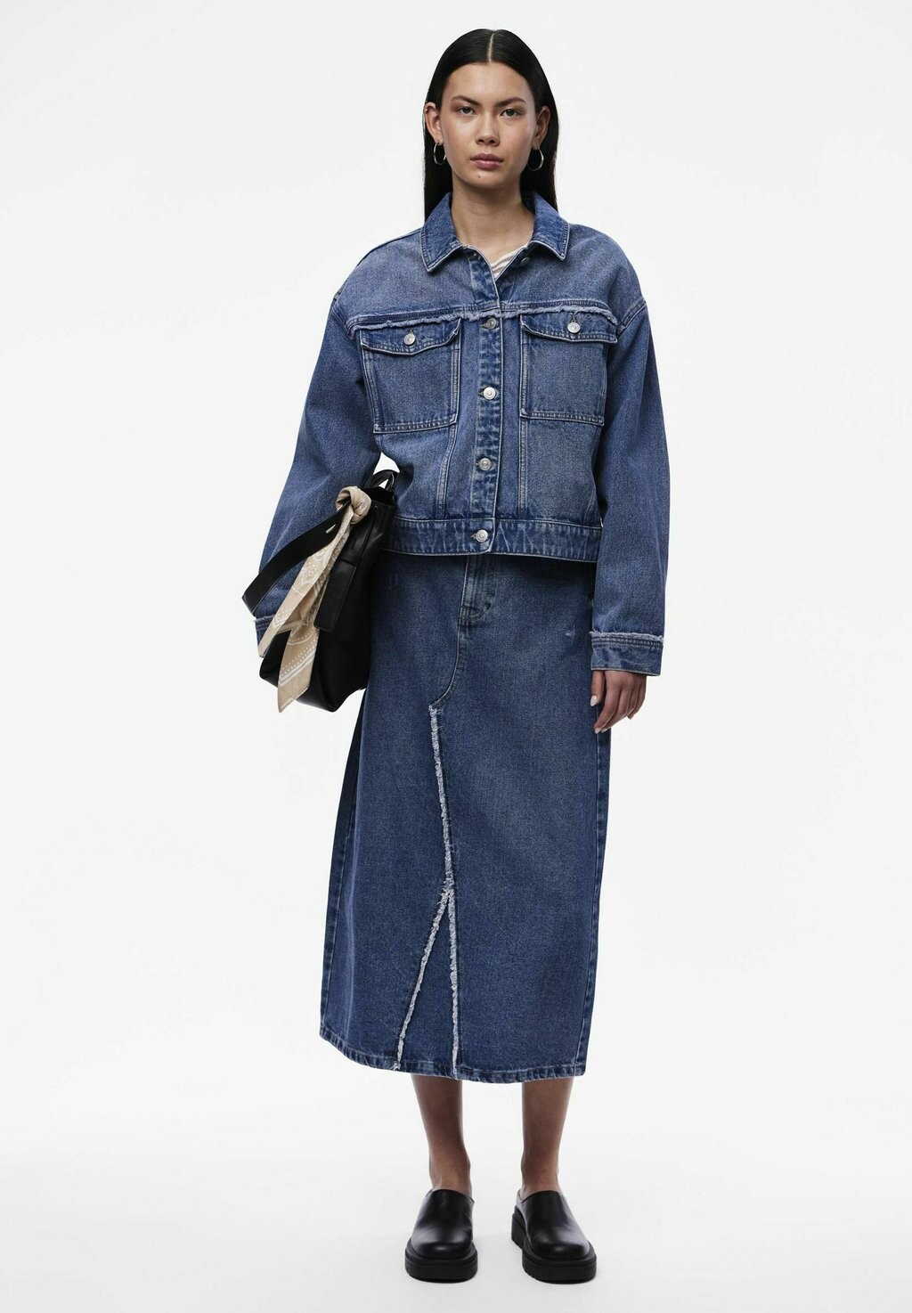 

Юбка из денима Pieces, синий деним