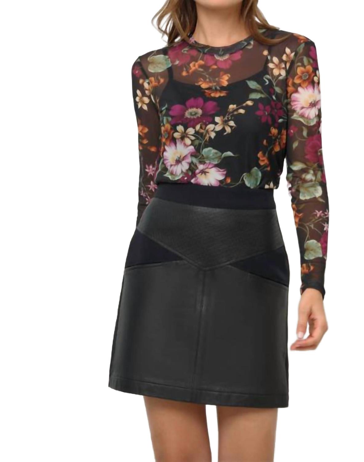 

Anatomie Топ Juliana из сетчатой ​​ткани с принтом, черный и шелковичный