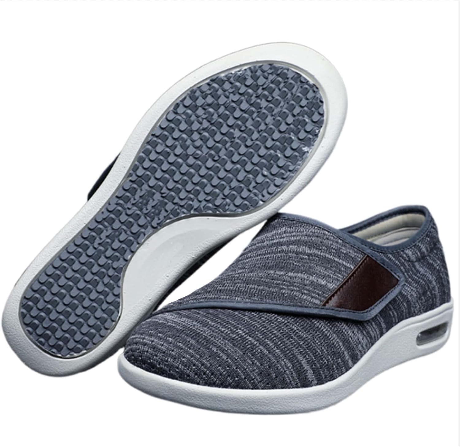 

Мужские туфли большого размера с регулируемой застежкой, легкие, ортопедические, удобные повседневные тапочки для пожилых людей с отеками ног, артритом и восстановлением, мужской размер 7 / женский размер 8 Generic, темно-серый