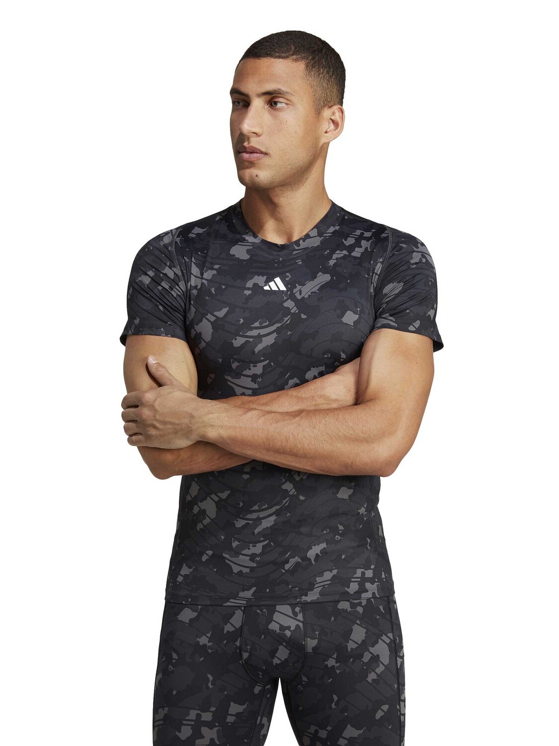 

Футболка Adidas Performance Techfit Allover Print Training, черный