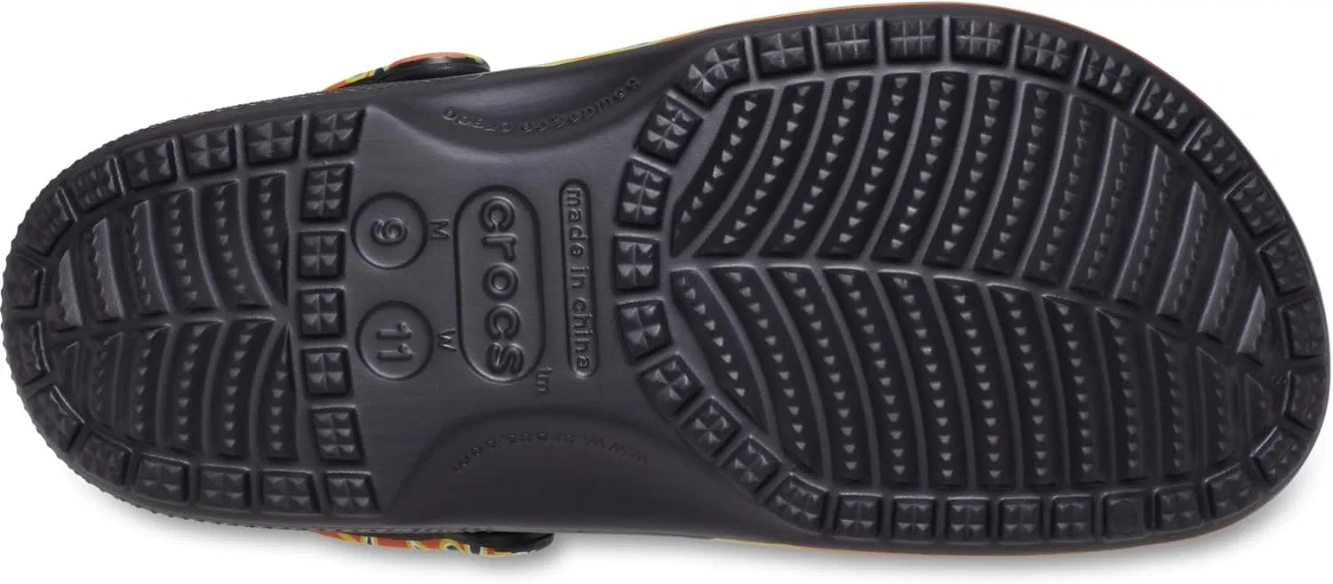 Кроксы Unisex Adult Classic Flames Clog Crocs, 2-Black Multi — фото 3