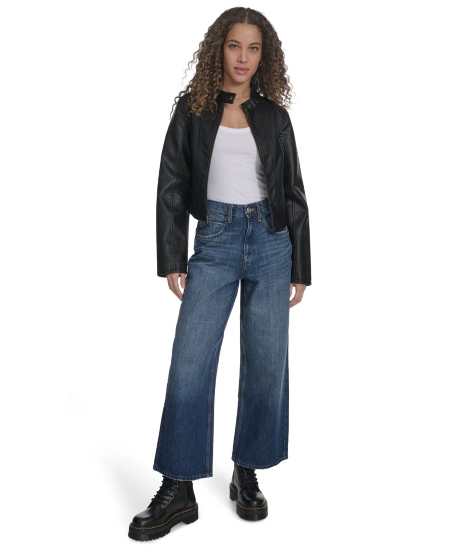 Женская куртка-бомбер из искусственной кожи Levi's, Black — фото 3