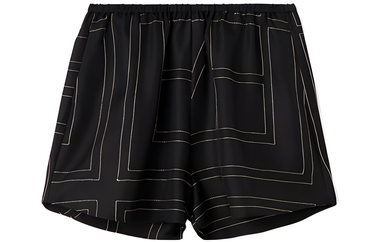 

Шорты из шёлка с геометрическим принтом TOTEME, черный