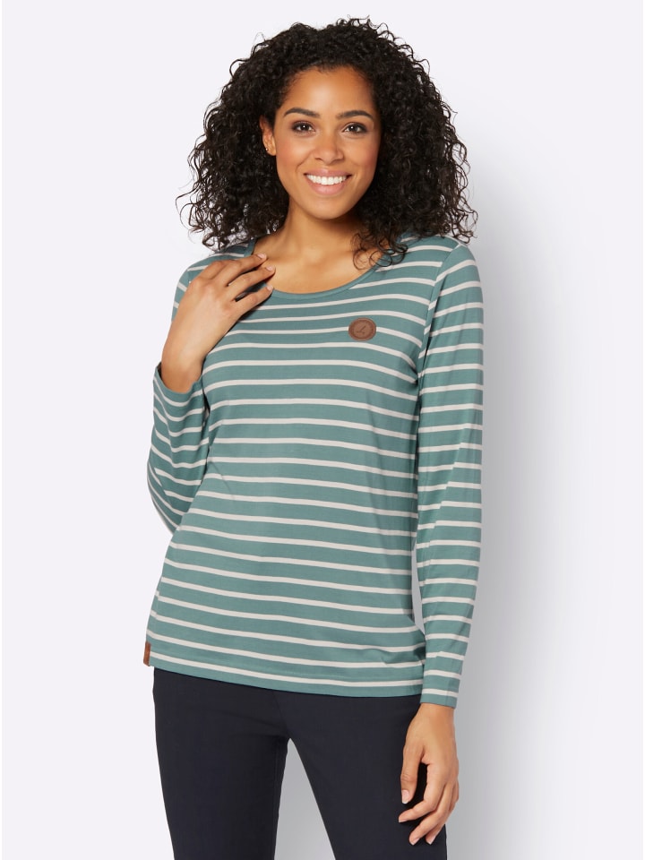 

Полосатая рубашка в нефритово-бежевых тонах WITT WEIDEN