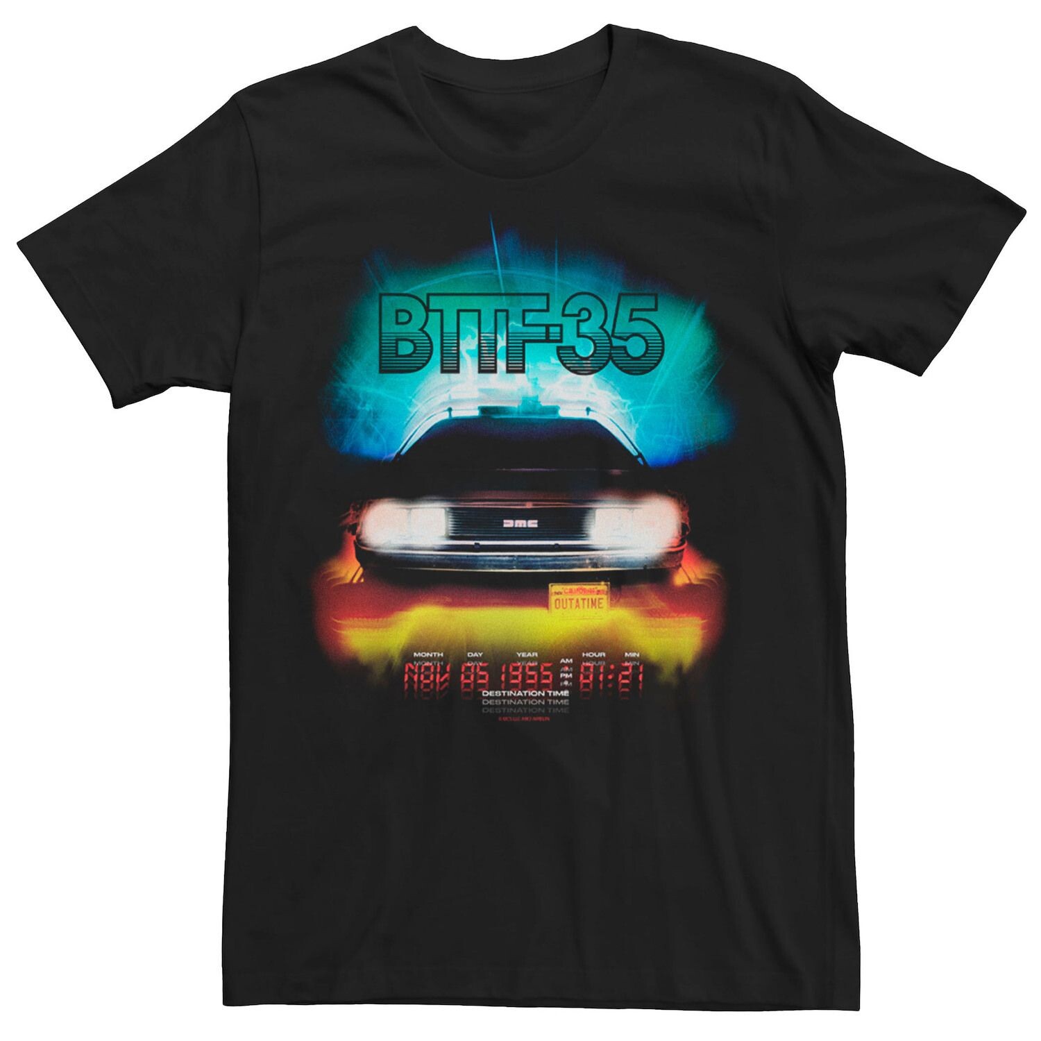 

Мужская темная футболка с плакатом «Назад в будущее» BTTF35 Licensed Character