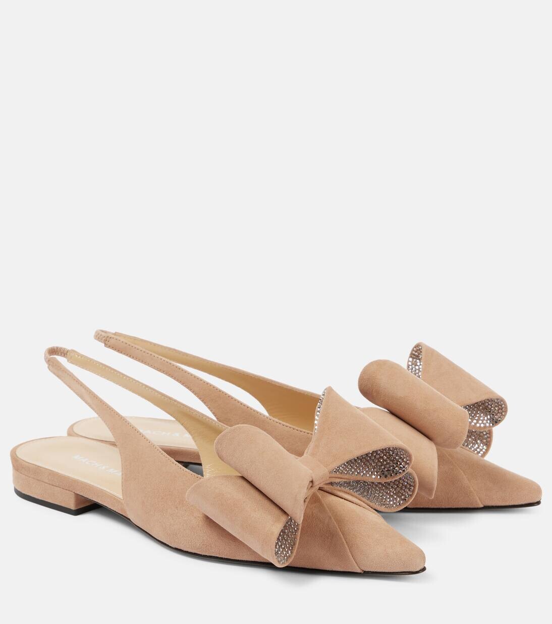 Туфли Le Cadeau из замши с открытой пяткой Mach & Mach, цвет nude