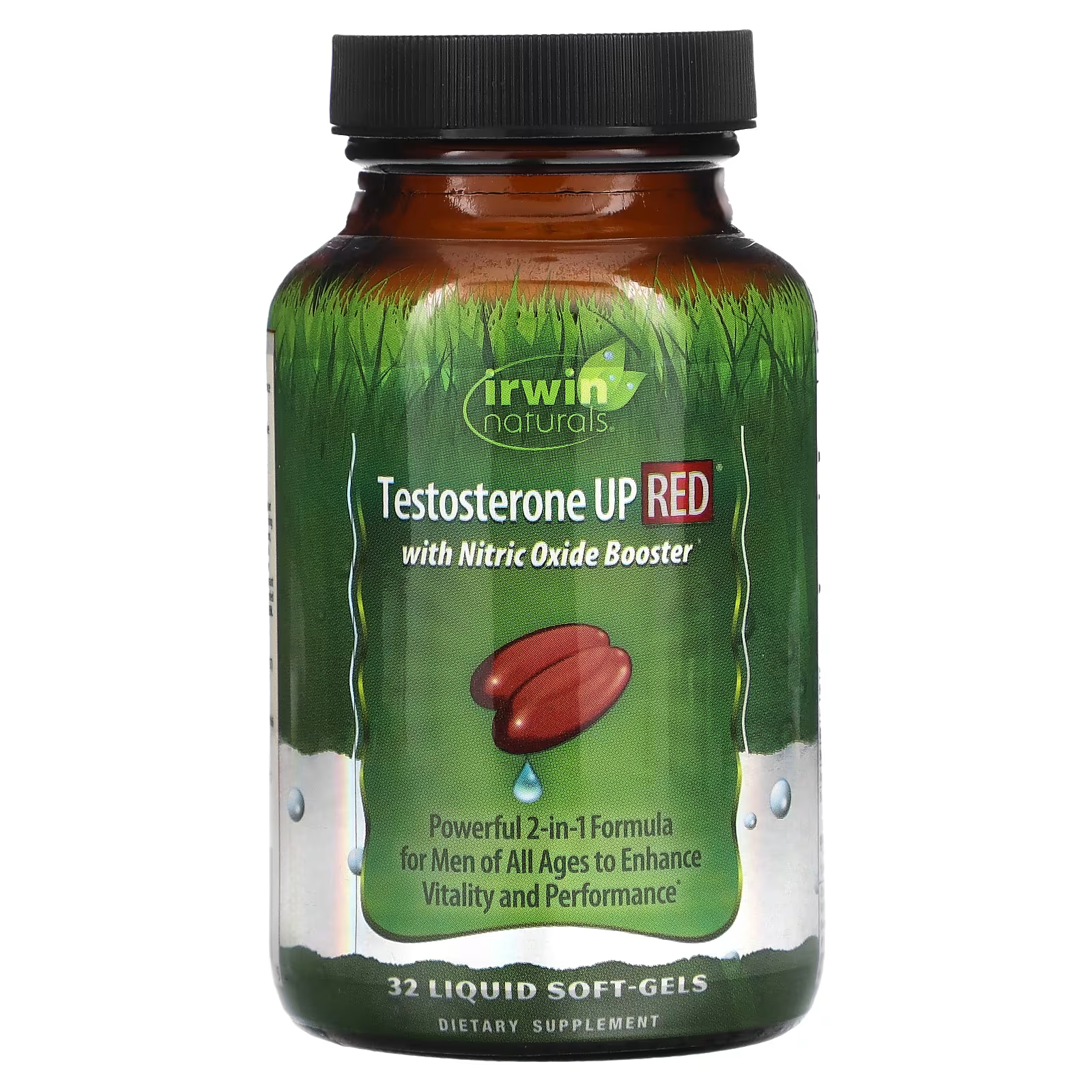 

Добавка Irwin Naturals Testosterone UP Red с усилителем оксида азота, 32 капсулы