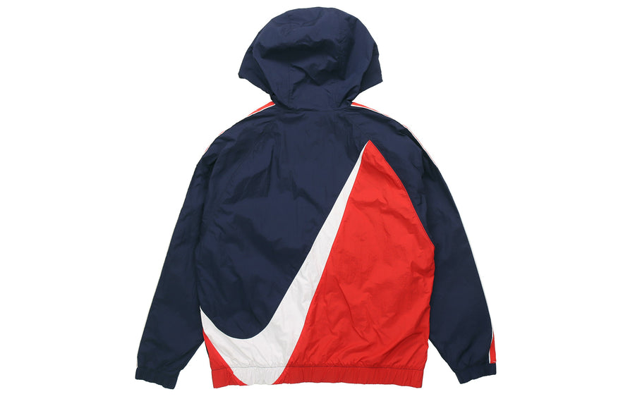Куртка Nike Sportswear Big Swoosh Hooded Long Sleeve Color Block Jacket Cd0420-451 Colorblock, красный — фото 2