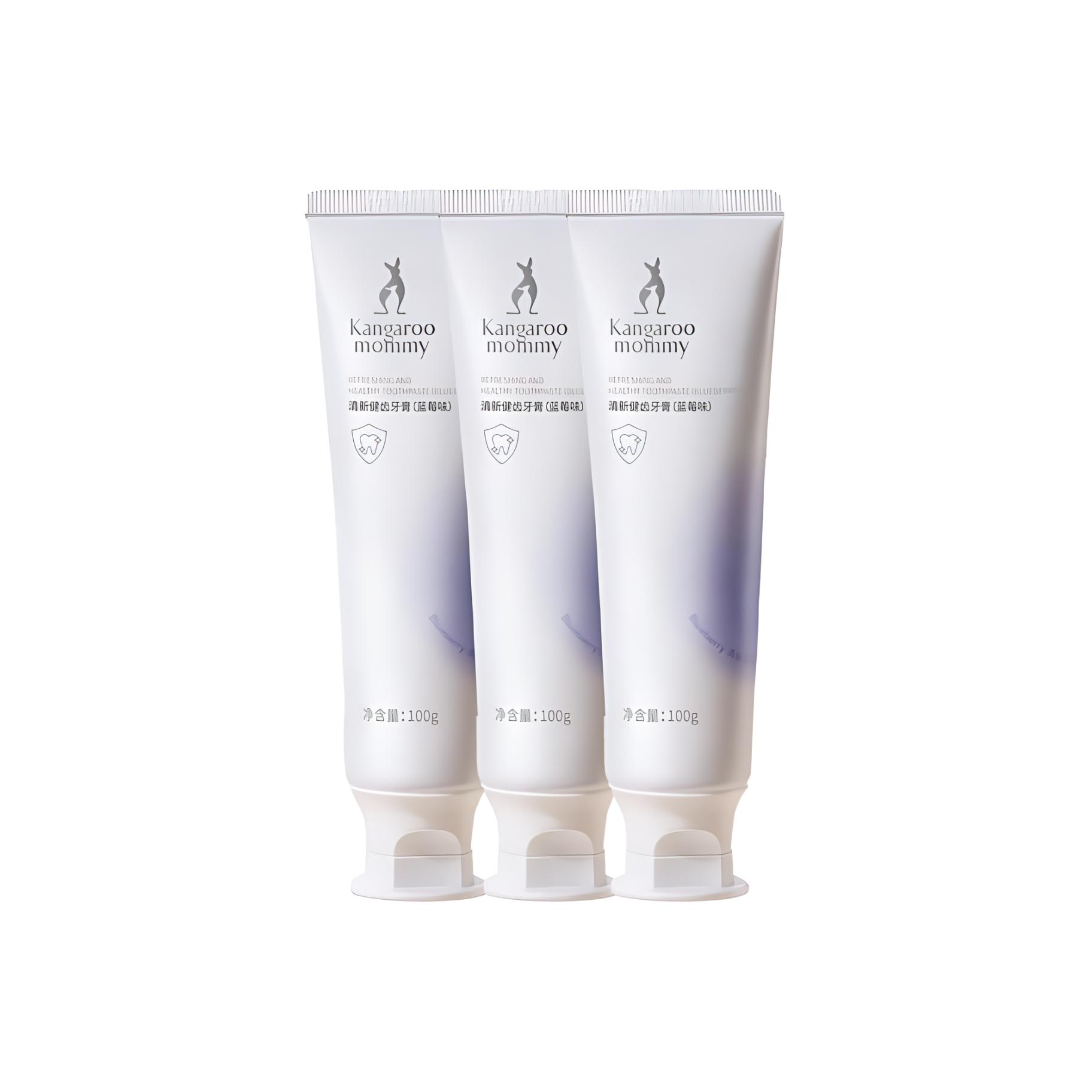 

Зубная паста Fresh Dental Health Regular Brush Head Soft Fur 180 г/100 г*3/100 г*3 Kangaroo Mommy, синийberries 100g*3