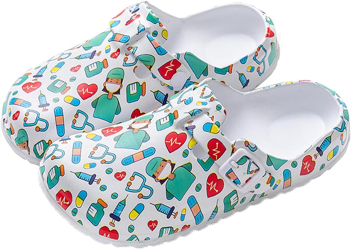 

Сандалии-сабо с поддержкой свода стопы для женщин и мужчин, регулируемые мюли с пряжкой, нескользящая рабочая обувь, сандалии для повара и сада, тапочки-шлепанцы с мягкой подкладкой Lhxyuo, Doctor Cartoon