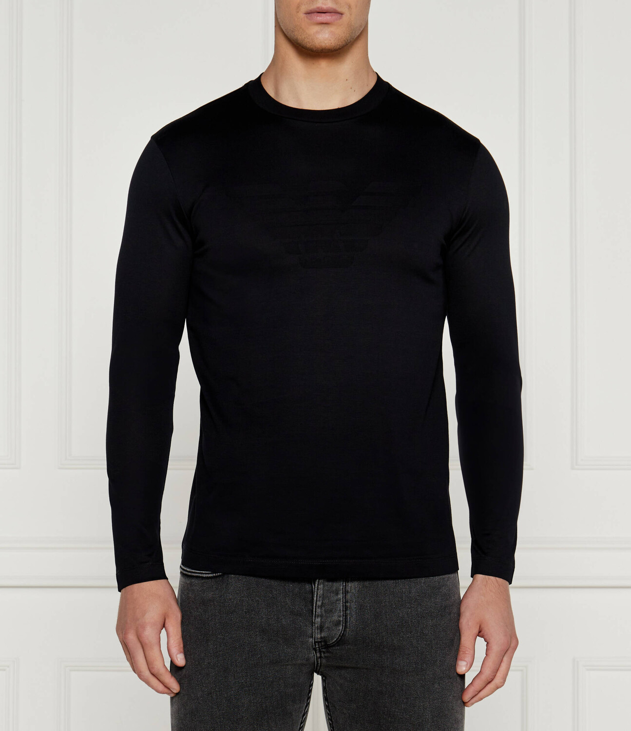 

Лонгслив Emporio Armani Regular Fit, черный