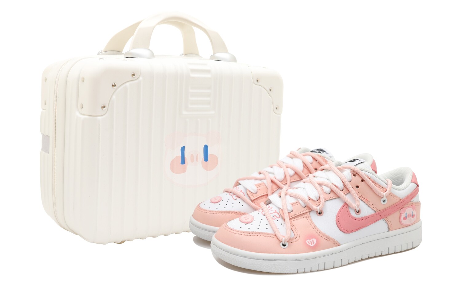 

Кроссовки Nike Dunk Skateboard Shoes Women's Low-Top White Pink, Розовый, Кроссовки Nike Dunk Skateboard Shoes Women's Low-Top White Pink