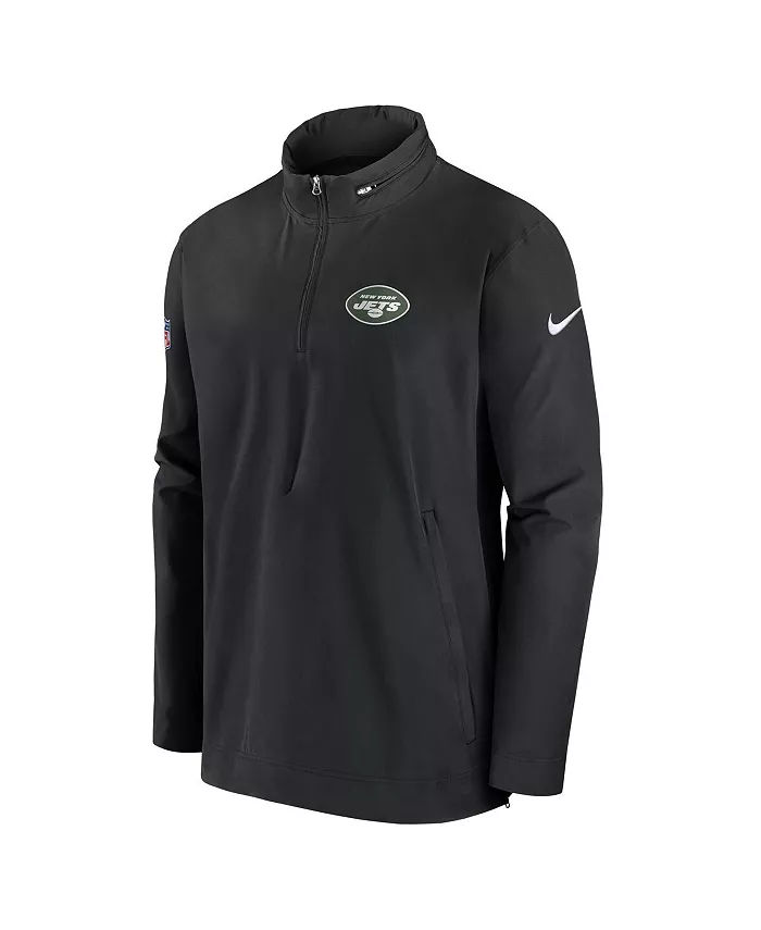 Мужская черная полузастегивающаяся куртка New York Jets Sideline Coach Nike — фото 2