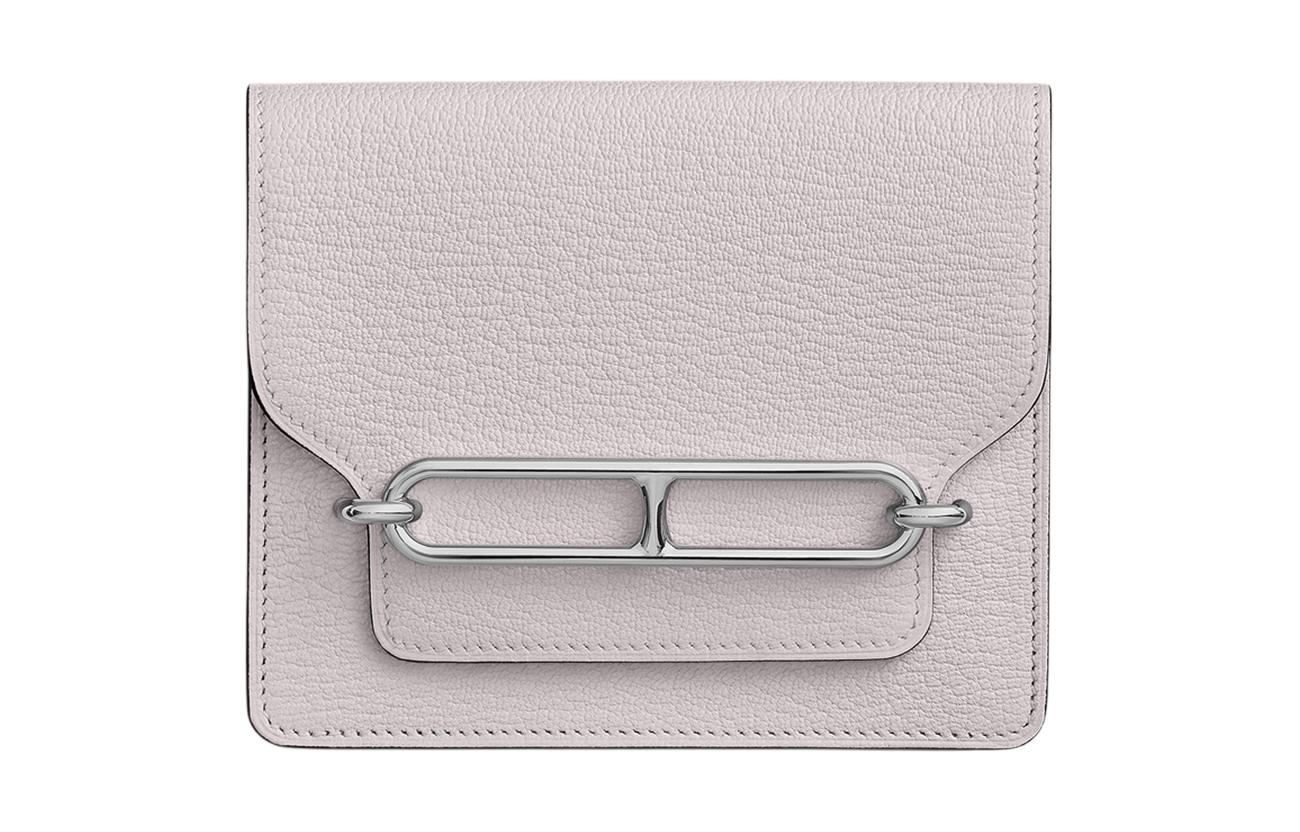 

Рюкзак-кошелек Roulis Mysore из козьей кожи с пятачком, монетница, бумажник для женщин 09 Mauve Pale Dream Purple HERMES