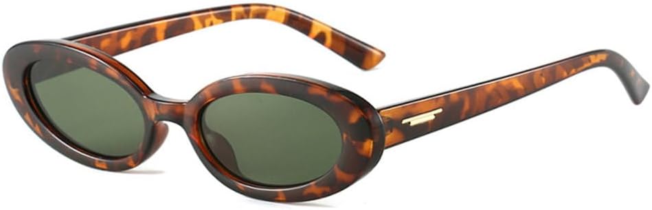 

Популярные модные маленькие овальные солнцезащитные очки для женщин, защита от УФ-излучения UV400, винтажные панк-очки для мужчин, солнцезащитные очки с заклепками, трендовые солнцезащитные очки generic, Leopard Dark Green