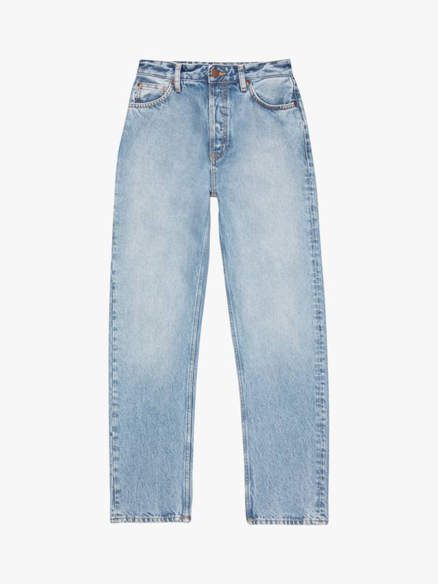 

Высокие джинсы из чистого органического хлопка Nudie Jeans, светло-синий
