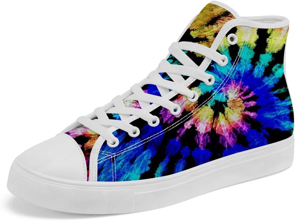 

Кеды на высокой подошве с принтом тай-дай для женщин и мужчин, повседневные шнурованные кроссовки Chebing, желтый