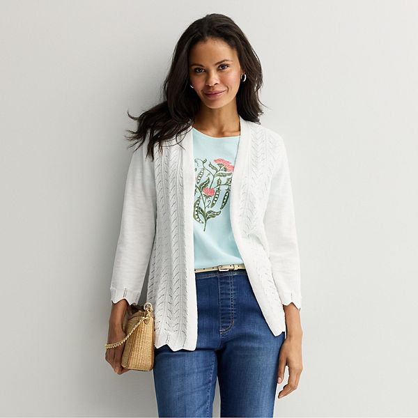 

Кардиган с V-образным вырезом спереди Croft & Barrow, Bright White