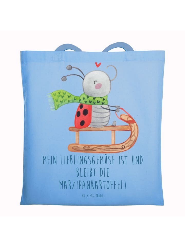 

Сумка Mr. & Mrs. Panda Tragetasche Smörle Rodeln mit Spruch, небесно-синий